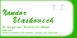 nandor blaskovich business card