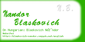 nandor blaskovich business card